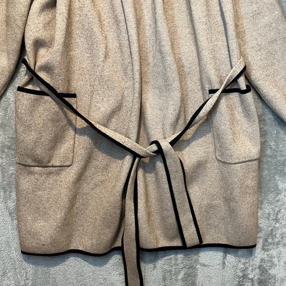 White + Warren Shawl Collar‎ Sweater Coat Large Modern Timeless Chic Effortless - Picture 2 of 7